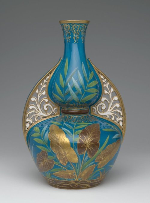 design-is-fine:Theodore B. Starr, vase, 1875. Royal Crown Derby Porcelain, England. Via Brooklyn Mus