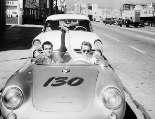 James Dean / September 30, 1955.Photo 1: Dean in front of Competition Motors at 1219 N. Vine St., Ho