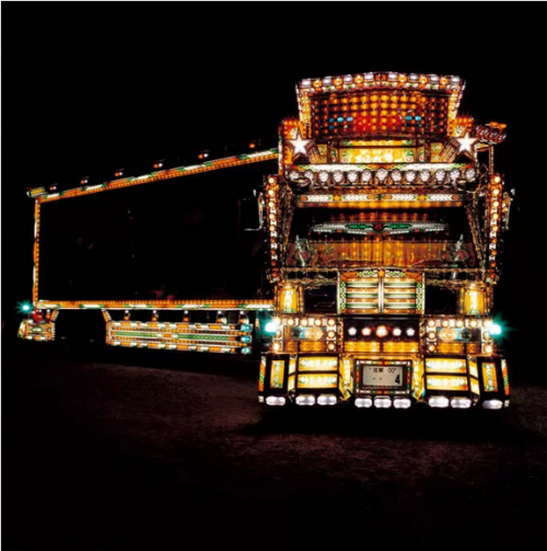 This is what I imagine a peace offering to Transformers looks like.See more Japanese trucker art (an