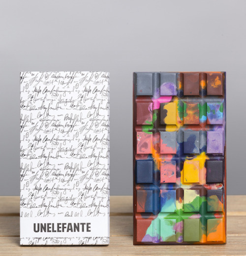 escapekit:  Pollock Bars Mexico-based Unelefante, an online gift store has teamed up with Chef Jorge Llanderal and his family to created a collection of beautifully designed chocolate bars that are inspired by the artist Jackson Pollock. 