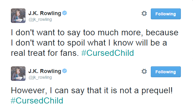hoka-inumuta:  J.K. Rowling announced “Harry Potter and The Cursed Child” !Today,
