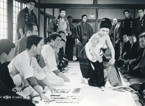  Meiko Kaji (梶芽衣子) in Gambling Den Desire (鉄火場慕情), 1970, directed by Keiichi Ozawa (小沢啓一). Scanned b