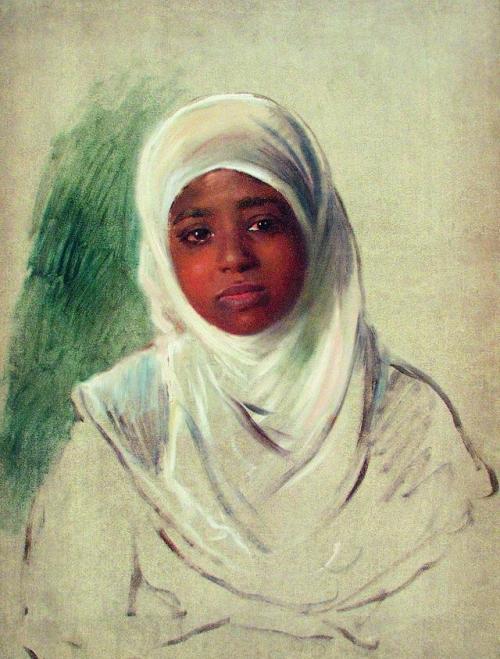 Girl in Burnous, 1870, Konstantin Makovsky