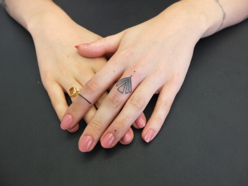 Handpoked finger tattoos done in Brussels!Thanks!