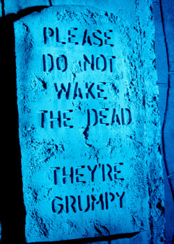 campbellhouse:  Halloween 2008…“A Warning” by Demon’s Rest on Flickr.A Warning….“Please do not wake the dead, they are grumpy”