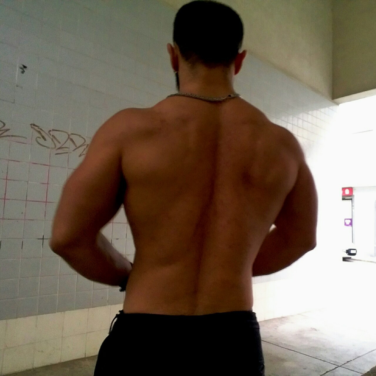 masterjoao:  Broad back to protect your ass…  Come worship me   