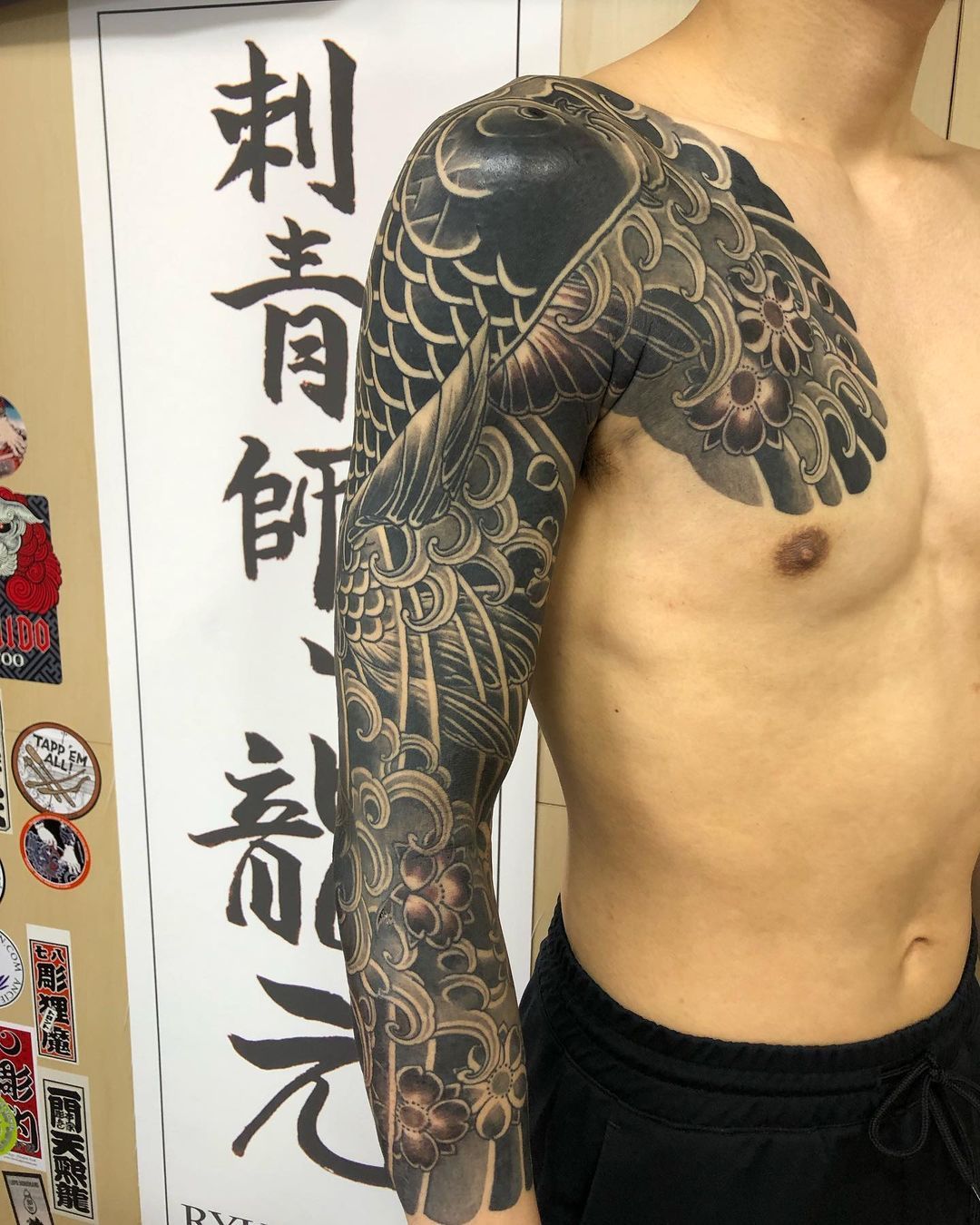刺青師 龍元tattooist Ryugen 河童 背中額大腿部 Kappa Japanese Goblin On Thigh Of