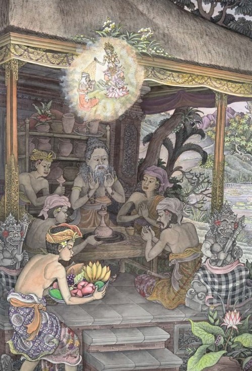 Brahmana priest talking about Shiva, Bali