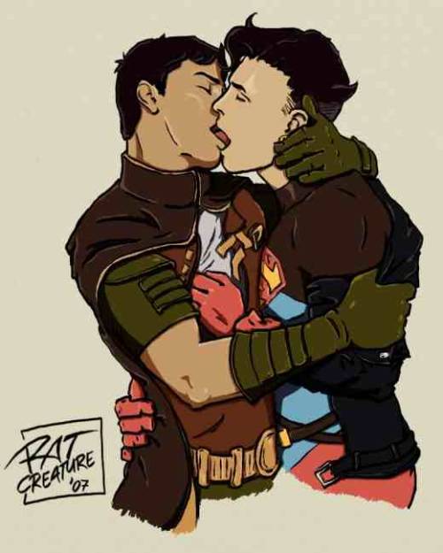 Robin And Superboy Gay Porn - Robin & Superboy by Rat Creature. Tumblr Porn