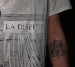 realneckdeepfriends:  here’s a picture of the tattoo with my shirt of them!!! la dispute is awesome!