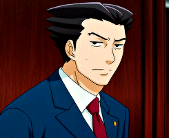 aceattorneysource:Phoenix Wright in 1x01: The First Turnabout / Hajimete no Gyakuten (  はじめての逆転)