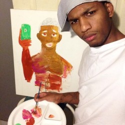 ybkeem:  TOOK A SELFIE OF MY SELF PAINTING