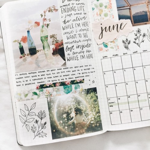 kaylareads:my june monthly calendar! i’m super happy with how this page turned out ☺️ anyway i hope 