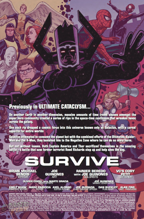 brianmichaelbendis: SURVIVE #1 (W) Brian Michael Bendis (A) Joe Quinones (CA)&nb