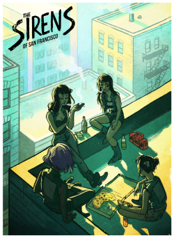 emotionallydetachedandavailable:  thesirens-sf:  PREVIEW: The Sirens of San FranciscoHere are the first four pages of my comic, set to come out in May. It’s about a girl gang called The Sirens, who live in 1980′s San Francisco, and have to defend