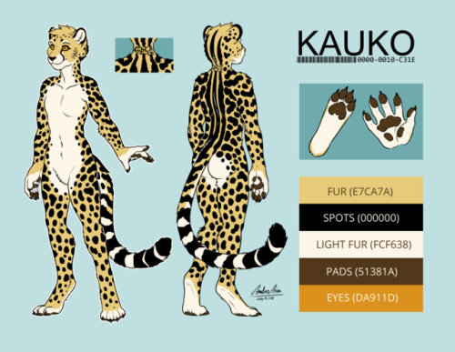 Kauko Reference Sheet 2018A refsheet that I did for AndrewNeo of their king cheetah character, Kauko