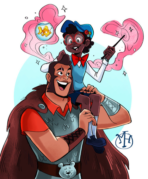 madidrawsthings: local dog man hangs out with floating fish and fancy boySUPER HYPED for the last pa