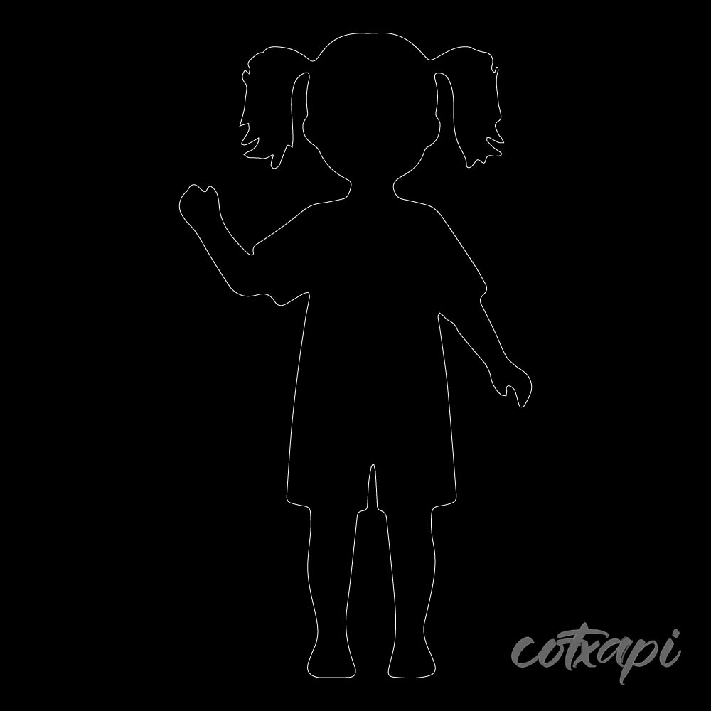 Kids Girls Boys icon in vector art Black white outline art