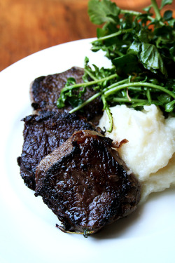 do-not-touch-my-food:  Venison with Turnip and Apple Purée