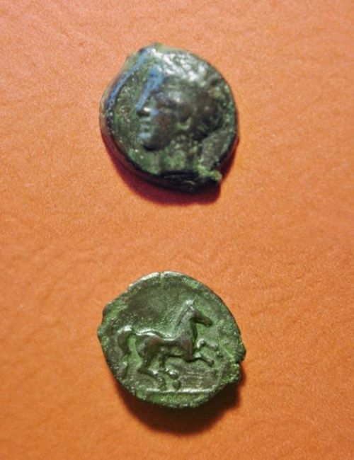 clioancientart:Carthage, Bronze 13 mm, Circa 300 BC                                                 