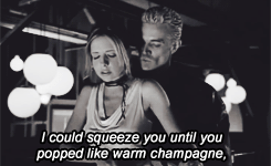 raavynndigital:  onegirlinalltheworld:        I get this chip out, you and me are gonna have a confrontation.         This gif makes me want Buffy SO BAD.