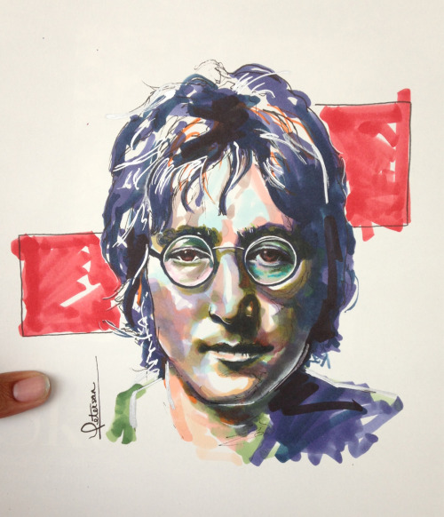 John Lennon R. Peterson Copic & Ink on paper