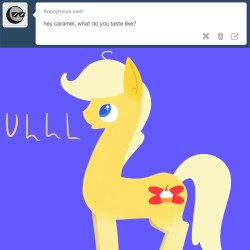 darkisoandterrabyte:  caramel-creme-pony:  Howdidshegethere?!?! ______________________________________________ As to why the purple pegasus pony can speak english and as to why Caramel could speak french whilst froliking around baguette land, I have a