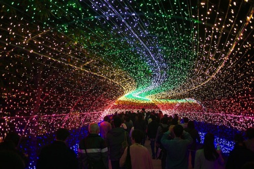 asylum-art:Nabana no Sato : Amazing Light Tunnel Made of Millions of LEDs in JapanThe Japanese once 