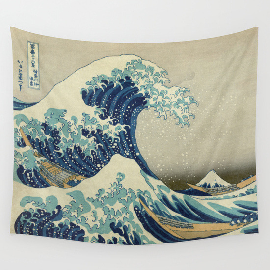 bestof-society6:  POPULAR WALL TAPESTRIES BY VARIOUS ARTISTS  The Great Wave off