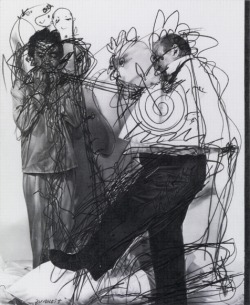 darksilenceinsuburbia:    Dan Fischer: Dieter Roth / Arnulf Rainer, 2012. Graphite on paper. 