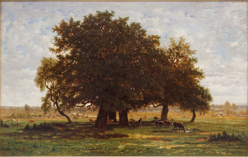 Holm Oaks, Apremont, Théodore Rousseau, 1850-52, oil on canvas