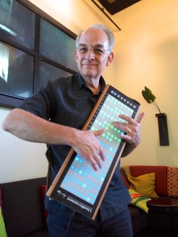 itsasecretmusic:  The new LinnStrument three-dimensional MIDI performance controller with its creator Roger Linn.