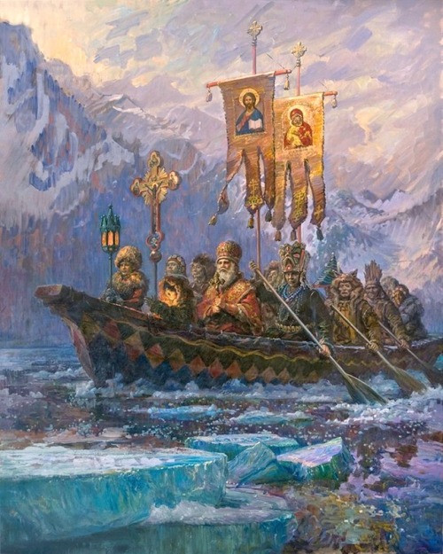 globalchristendom:Easter Procession of St. Innocent of Alaska by Mikhail Shankov, 2010