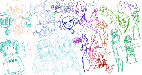 various drawpiles with other people &ndash; twitter handles in the image captions.or, in order: _che