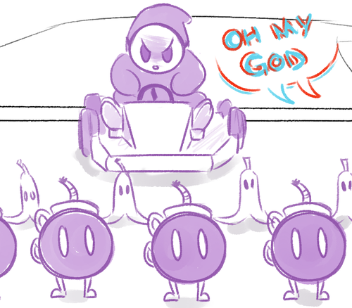 lydiallama: i dont remember who suggested to me a comic abt the meguca crew playing mario kart but              