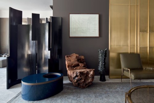 titaniumtopper:bothsidesguys:  APT, SAO PAULO by OSVALDO TENORIO http://casavogue.globo.com/Interiores/apartamentos/noticia/2014/12/muralha-de-pedra-do-arquiteto.html    http://titaniumtopper.tumblr.com/archive