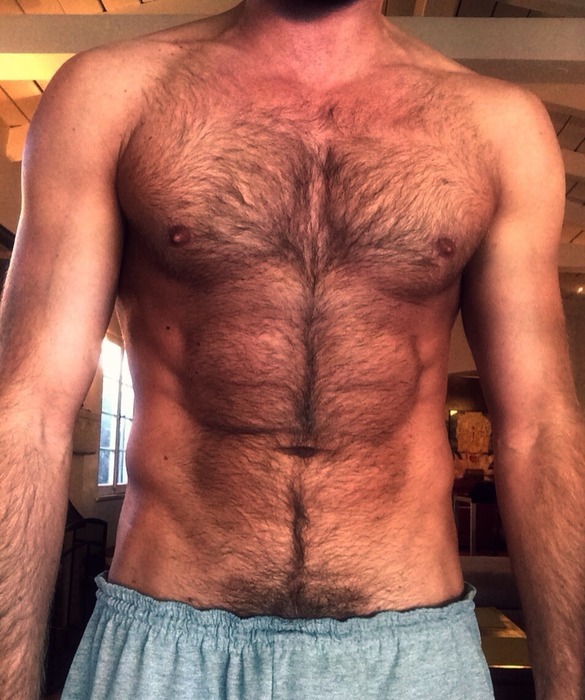 Sexy men with hairy chest