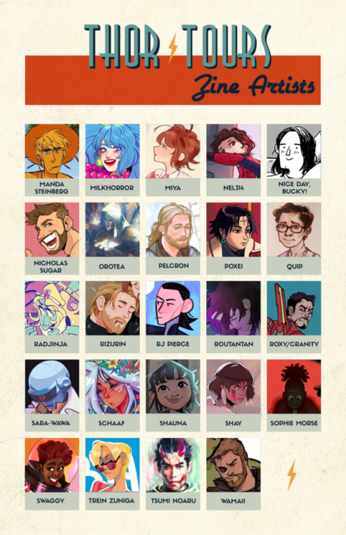 thortourszine: We’re excited to finally announce the participant list for Thor Tours Zine, fea