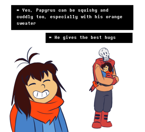 So, We Know About Sans, But Does Papy Have Any Squishy Clothing Or Magic? I Imagine That His Gloves And