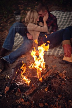 acountrygirlblog:  Cozying up next to a campfire