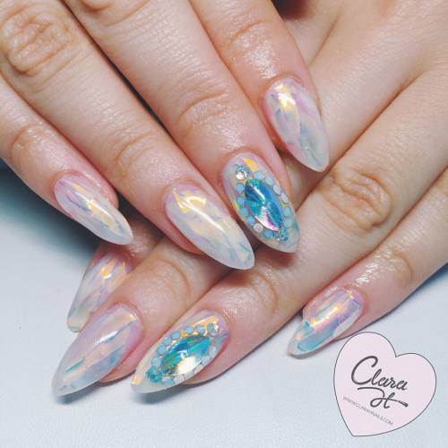 Milky Opals  Bookings available www.clarahnails.com ❤️ #clarahnails #melbournenailart #nailartmelbou