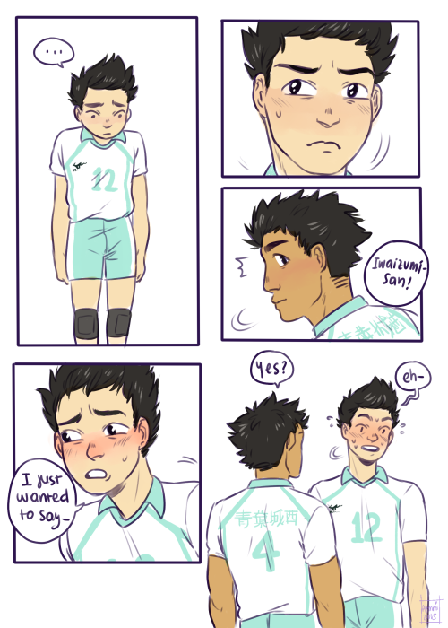 aymmichurros:  tbh everyone has a crush on Iwaizumi but Kindaichi’s one is a little more special   👀   
