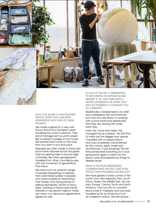 SHIBUI ISSUE 8 | JANUARY 2021www.bellerbyandco.comjade@bellerbyglobemakers.com