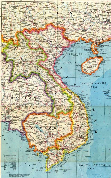 Vietnam, Cambodia, Laos, and Eastern Thailand, by National Geographic.This map was published in Janu