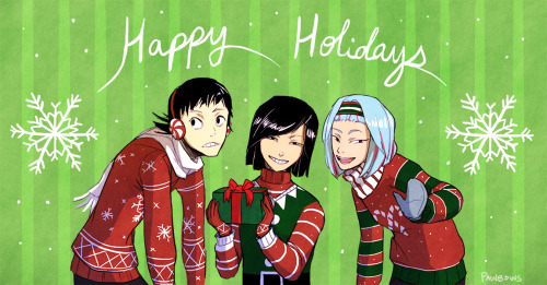 SO, I love putting characters in holiday sweaters and I love awkwardly posed sears photos. Ibitani&r