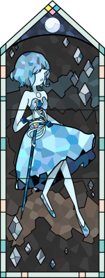 collectorphase: Haven’t made any art in a while hhhhh. but anyways, here’s @blueswapuniverse Blue Pearl! tried doing a stained glass style thing? (it took longer than the paper style orz) Couldn’t decide which one was better, so posting both! doesn’t
