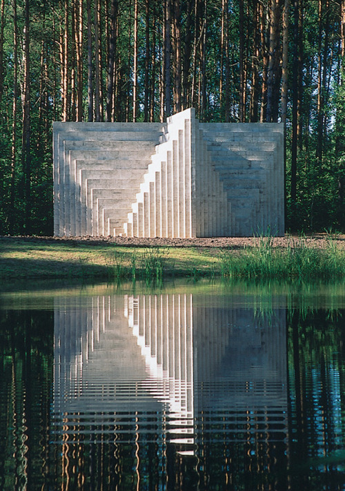 friendsxfamily: Sol LeWitt's Double Negative Pyramid, 1999. Europos Parkas open air museum, Lithuania.