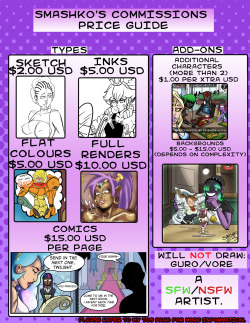 Smashkopalace:    Commissions Are Open For The First Time!First Time Deal, 20 Slots