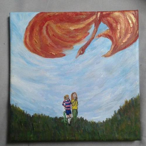 I&rsquo;ve fiddled with these enough, so I&rsquo;m letting them go #acrylics #landscape #lit