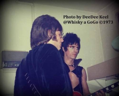 Ron Asheton &amp; James Williamson backstage at the Whisky a Go-Go, West Hollywood, Los Angeles, CA,